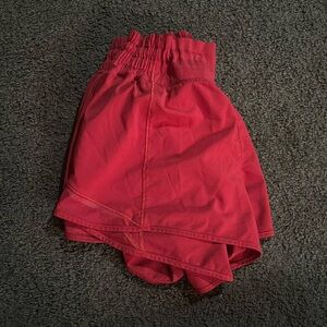LULULEMON red hotty hot shorts, size 6